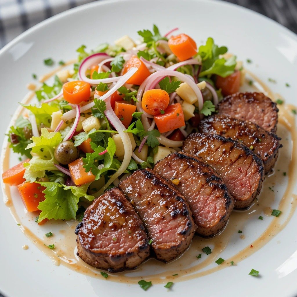 create a delicious steak salad